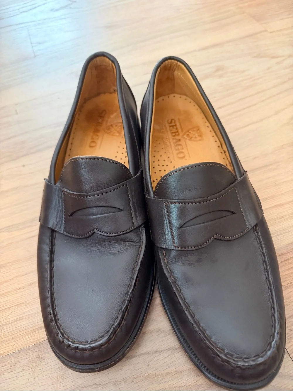 Sebago Dark Brown Leather Penny Loafers